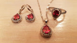 Purple Cubic Zirconia CZ Silver Jewelry Set