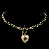 2PCS Heart Jewelry Set Stainless Steel Chain High Sets For Women Girl