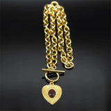 2PCS Heart Jewelry Set Stainless Steel Chain High Sets For Women Girl