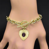 2PCS Heart Jewelry Set Stainless Steel Chain High Sets For Women Girl