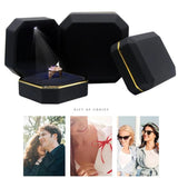 Square Wedding Double Ring Case Ring Box With Led Jewelry Gift Boxs For Ring