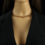 316L Stainless Steel Thick Chain Choker Necklace Bracelet Set for Women