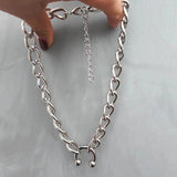 Hip Hop C Shape Necklaces Night Club Hyperbole Thick Chain Short Choker