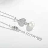 Crystal Bridal Wedding Jewelry Set Natural Pearl Drop Earrings Necklace
