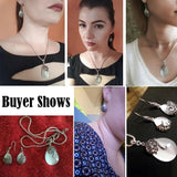 925 Silver Opal Water Drop Pendant Necklace Earrings Set