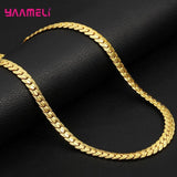 925 Sterling Silver Chain Necklace Bracelet Set for Women Girls