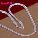 925 Sterling Silver Chain Necklace Bracelet Set for Women Girls