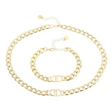 Thick Chain D Letter Necklace Bracelet Hip Hop Jewelry