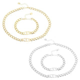 Thick Chain D Letter Necklace Bracelet Hip Hop Jewelry