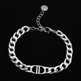 Thick Chain D Letter Necklace Bracelet Hip Hop Jewelry