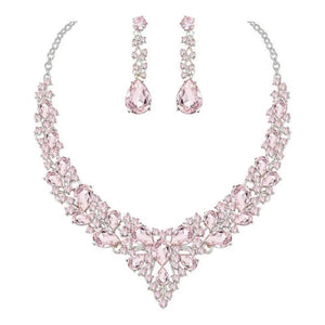 Wedding Earrings Extension Chain Rhinestone Inlaid Jewelry Set