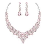 Wedding Earrings Extension Chain Rhinestone Inlaid Jewelry Set