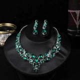 Wedding Earrings Extension Chain Rhinestone Inlaid Jewelry Set