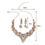 Wedding Earrings Extension Chain Rhinestone Inlaid Jewelry Set