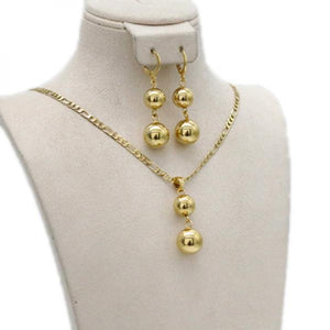Ethiopia Jewelry Dubai Ball Necklace and Earring Set