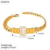 Zircon Stainless Steel Necklace Bracelet Set
