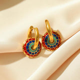 Vintage Flower Necklace Earrings Set for Women Girl, Waterproof Jewelry Gift