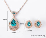 Green Zircon Necklace Earring Jewelry Sets for Women