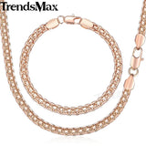 5mm Rose Weaving Bismark Jewelry Set for Women Men
