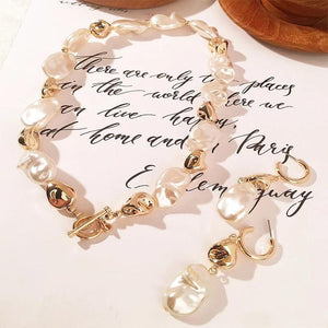Vintage Baroque Pearl Jewelry Set for Women