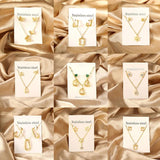 Geometric Star Pendant Necklace And Earring Set For Women