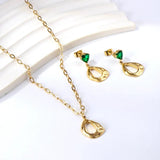 Geometric Star Pendant Necklace And Earring Set For Women