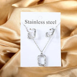 Geometric Star Pendant Necklace And Earring Set For Women