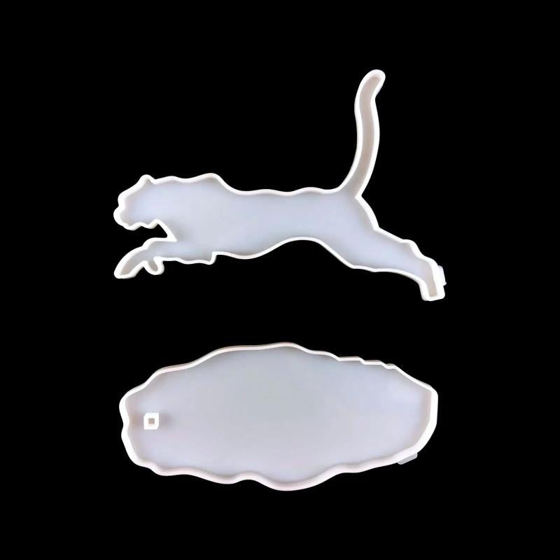 Leopard Horse Table Epoxy Resin Mold DIY Mirror Jumping Leopard Table