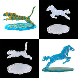 Leopard Horse Table Epoxy Resin Mold DIY Mirror Jumping Leopard Table