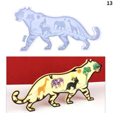 Leopard Horse Table Epoxy Resin Mold DIY Mirror Jumping Leopard Table