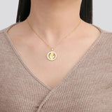 Stainless Steel Zircon Pendant Necklace Earring Set