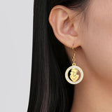 Stainless Steel Zircon Pendant Necklace Earring Set