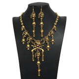 Vintage Pirate Skeleton Skull Necklace Pendant