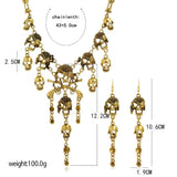 Vintage Pirate Skeleton Skull Necklace Pendant