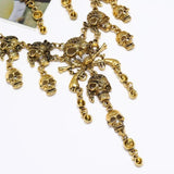 Vintage Pirate Skeleton Skull Necklace Pendant