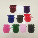 10Pcs Gourd Velvet Pouch Round Flannel Gift Bag Small Drawstring Jewelry