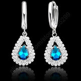 925 Sterling Silver Water Drop CZ Wedding Bridal Jewelry Set