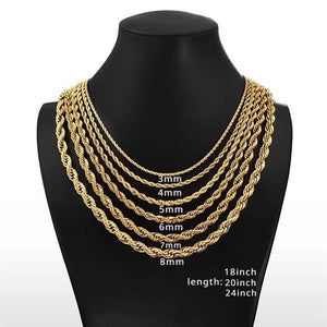 Ruixi Jewelry Classic Thick Twist Chain Necklace for Men and Women