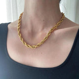 Ruixi Jewelry Classic Thick Twist Chain Necklace for Men and Women
