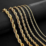Ruixi Jewelry Classic Thick Twist Chain Necklace for Men and Women