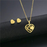 Hip Hop Style Metal Smile Stars Necklace Earrings Set
