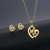 Hip Hop Style Metal Smile Stars Necklace Earrings Set