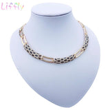 Crystal Jewelry Set 18K Plated Dubai Necklace Earrings