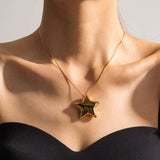 Youthway Waterproof Pentagram Stud Earrings Necklace Beach Jewelry