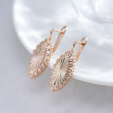Geometric Women Jewelry Set 18K Drop Earrings Glossy Rings