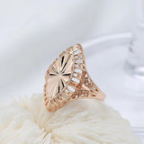 Geometric Women Jewelry Set 18K Drop Earrings Glossy Rings