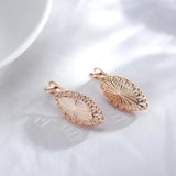 Geometric Women Jewelry Set 18K Drop Earrings Glossy Rings