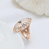 Geometric Women Jewelry Set 18K Drop Earrings Glossy Rings