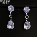 Zircon Water Drop Necklace Pendant Set for Women
