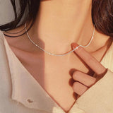 2pcs Tibetan Silver Necklace + Bracelet Set blingbling glitter Women's Jewelry